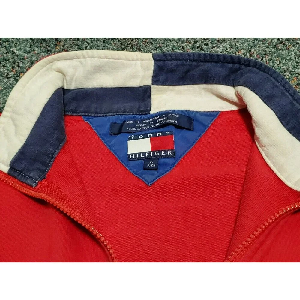 Vintage Tommy Hilfiger‎ 1/4 Zip Sweater Men's Size Small S 1990s